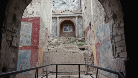 Antiguos-Frescos-De-Baños,-Pompeya,-Italia.