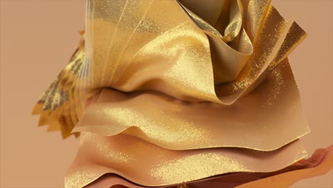 Abstract-Concept-Shiny-Square-Pieces-of-Golden-Fabric-Rotate-on-an-Isolated-Background-3d-Animation