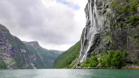 Geiranger-fjord,-waterfall-Seven-Sisters.-Beautiful-Nature-Norway-natural-landscape.