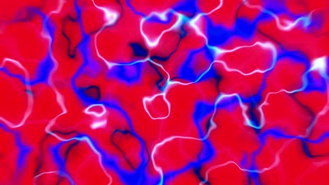 Neon-glow-lines-abstract-loop-3D-animation-particle-blood-cells-light-motion-graphics-squiggle-arteries-vein-energy-background-visual-effect-colour-liquid-art-4K-red-blue