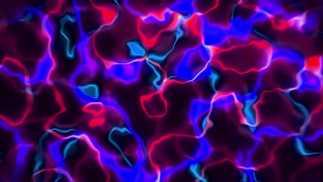 Neon-glow-lines-abstract-loop-3D-animation-particle-blood-cells-light-motion-graphics-squiggle-arteries-vein-energy-background-visual-effect-colour-liquid-art-4K-red-blue-maroon
