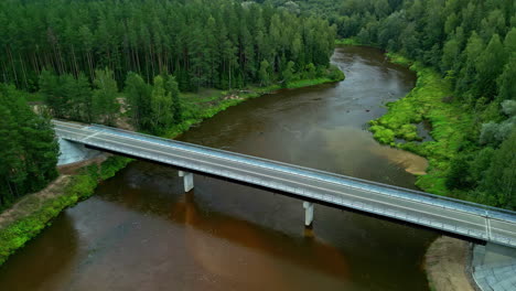 Verkleinerungsaufnahme-Einer-Brücke-über-Den-Flusskanal-Im-Dichten-Wald
