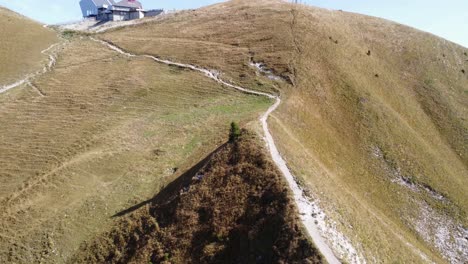 Aerial-view-of-hiking-path-to-summit-of-Moleson-in-Swiss