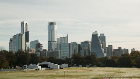 Austin,-Texas-downtown-city-skyline-of-tall-buildings-from-Zilker-Park