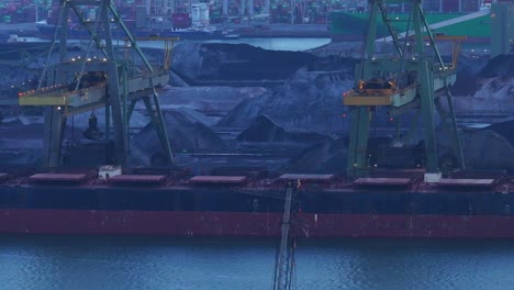 Coal-loaded-into-containers-,-Port-of-Rotterdam,-EMO-Dry-Bulk-terminal