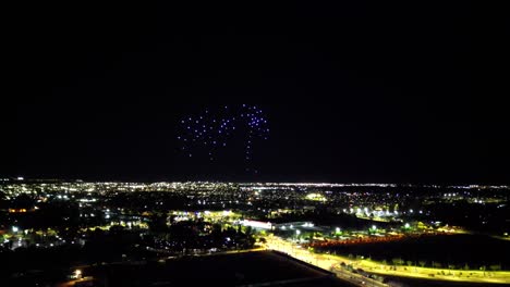 drone-show-in-the-commune-of-la-pintana,-city-of-santiago-chile
