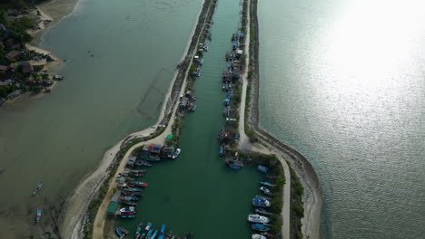 Aerial-view-of-Wok-Tum-Canel-View-Point,-Thailand