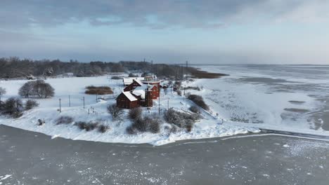 Early-morning-aerial-view-of-a-bird-ringing-station-in-Vente-Cape-during-the-winter