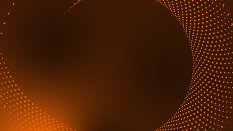 Circular-Punto-Punteado-Animación-Tecnología-Movimiento-Gráfico-Redondo-Patrón-Abstracto-Fondo-Geométrico-Bucle-Diseño-Espiral-Efecto-Visual-Futurista-Rotación-Para-Título-De-Introducción-4k-Naranja