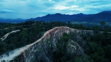 Aerial-view-of-the-Pai-Canyon,-shaped-by-erosion,-wind-and-water-in-Thailand
