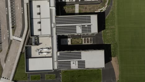 New-School-Building-Birds-Eye-View-Modern-Secondary-Aerial-Overhead-England-UK-Car-Park-Solar-Panels-Rooftop