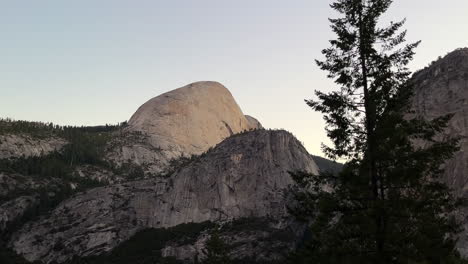 Panning-view-of-the-trail-behind-Half-Dome-in-Yosemite-National-Park
