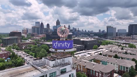 Xfinity-Atlanta-office-with-the-view-of-Downtown-Atlanta-cityscape,-Georgia,-USA