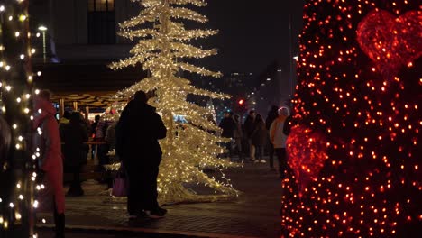 Copenhagen-street-view-at-night-with-Christmas-lights