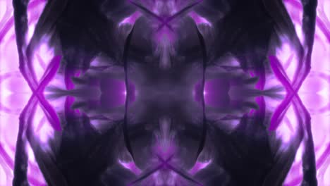 Schwarze-Flüssige-Tinte,-Die-Sich-Gegen-Violette-Fraktalzusammenfassung-Bewegt