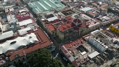 Historisches-Zentrum-Von-Oaxaca.-Luftaufnahme-Mit-Drohne