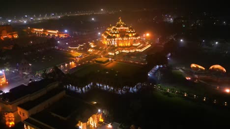 Swaminarayan-Akshardham-Mandir-En-La-Vista-Aérea-De-Nueva-Delhi