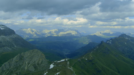 Summertime-in-the-Austria-Alps-Mountain-Peaks,-Beautiful-Helicopter-Aerial-Flight-View