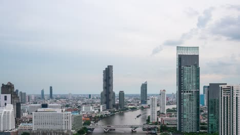 Time-lapse-cityscape-and-high-rise-buildings-in-metropolis-city-center