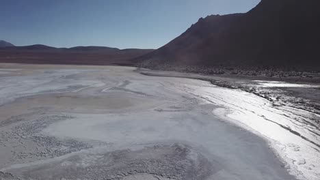 Aerial-of-salt-flat,-Bolivia