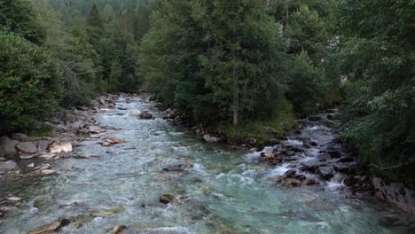 Turquoise-Waters-Confluence:-Mountain-Stream-Amid-Lush-Greenery