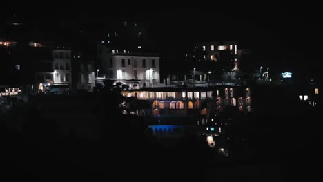Night-View-of-Sorrento-Coastal-Hotels,-Italy