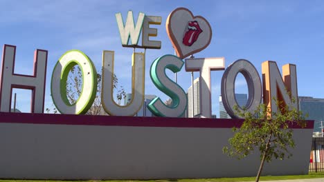 Push-in-Dolly-shot-of-the-"We-Love-Houston'-Sign-December-7,-2023