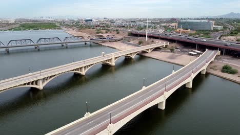 Bridges-over-Salt-River-in-Tempe,-Arizona