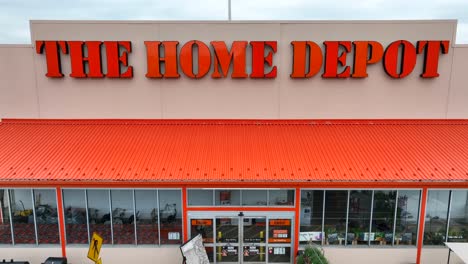 Aerial-rising-shot-of-The-Home-Depot-hardware-and-home-improvement-store