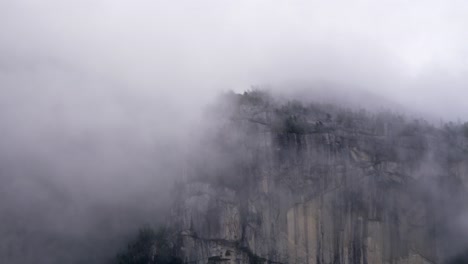 TheChief,-Squamish,-British-Columbia,-Canada---A-View-of-a-Mountain-Summit-Veiled-in-Fog---Close-Up