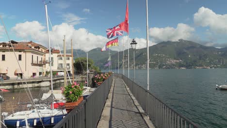 Flags-of-Germany-France-Great-Britain-Waves-in-Wind-in-the-Town-of-Menaggio