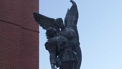 Statue-Des-Siegesengels-In-Vancouver,-Britisch-Kolumbien,-Kanada---Nahaufnahme