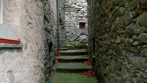A-walk-through-video-of-the-stone-houses-in-the-village-of-Cavergno,-located-in-Vallemaggia-district-in-the-canton-of-Ticino-in-Switzerland