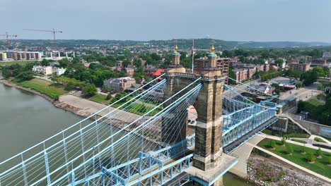 Bridge-connecting-Cincinnati,-Ohio-and-Covington,-Kentucky-over-Ohio-River