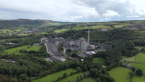 Wide-aerial-view-across-Breedon-Hope-cement-works-factory-in-idyllic-rural-Derbyshire-Peak-district
