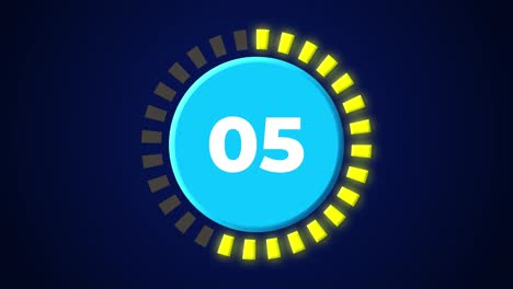 Countdown-clock-timer-animation-motion-graphics-movement-10-seconds-introduction-visual-effect-abstract-modern-technology-background-universal-4K-navy-blue-yellow