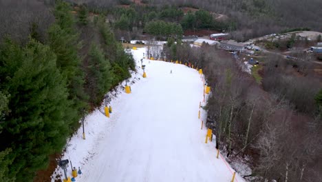 aerial-push-down-slope-at-cataloochee-ski-area-in-nc,-north-carolina