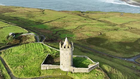 Drone-closeup-of-Doolin-Castle-Wild-Atlantic-Way-Ireland
