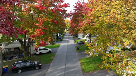 Wohnmobilviertel-Zwischen-Herbstbäumen