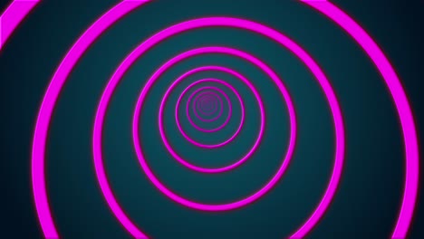 Abstrakter-Kreistunnel-Futuristisches-Portal-Leuchtender-Bunter-Neon-LED-Bildschirmring-Auf-Dunklem-Hintergrund-3D-Animation-Visueller-Effekt-Optische-Täuschung-4k-Rosa-Blaugrün