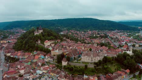 The-Historic-Centre-of-Sighișoara-with-church-on-the-hill