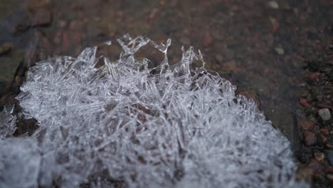 Ice-crystals-forming-on-the-edge-of-small-stream