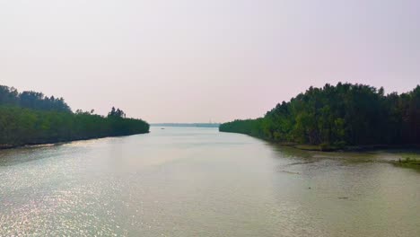 A-View-Of-Sundarban-Mangrove-Forest-Along-Baleswar-River-In-Bangladesh