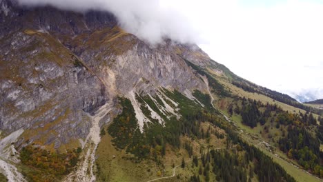 Hochkonig-mountain-in-Austria-in-Autumn-fall-season,-high-aerial-establisher