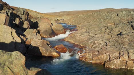 Small-waterfall-in-the-Canadian-tundra