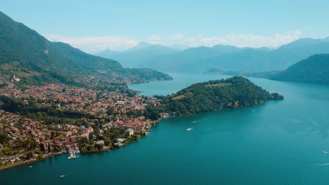 Vire-over-Como-Lake,-Ossuccio,-Italy-,-Lago-di-Como