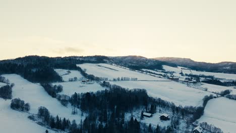 Winter-Landscape-Of-Indre-Fosen-In-Norway---Aerial-Panoramic
