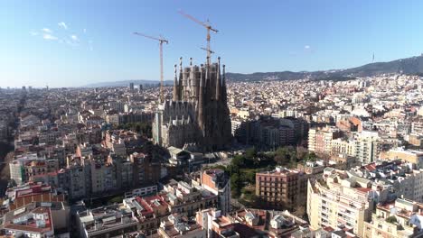 Luftaufnahme-Der-Sagrada-Familia,-Barcelona,-Spanien