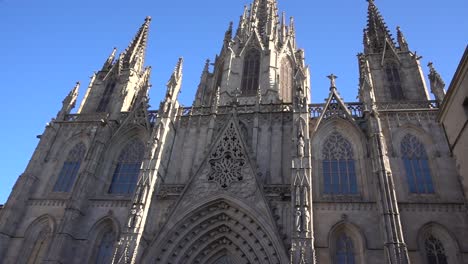 Gotische-Kathedrale-Von-Barcelona,-Katalonien,-Spanien