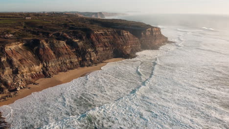 Aerial-drone-shot-of-coast-in-Portugal
